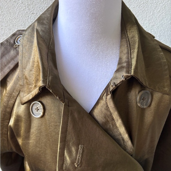 Linea by Louis Dell’Olio Olive Green Double Breasted Short Trench Coat Size S - Picture 5 of 16